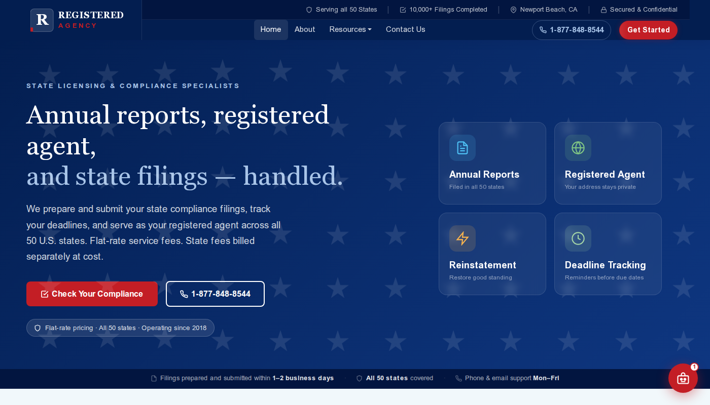 Redesigned homepage hero section